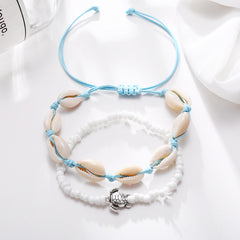 Sea Turtle & Shell Anklet Set – Beach-Inspired Boho Jewelry for Women | The Mirage Fashion
