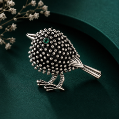 Gold bird-shaped statement brooch pin for women