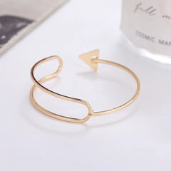 Geometric Arrow Open Cuff Bracelet for Women | Minimal Gold, Silver & Rose Gold Bangle