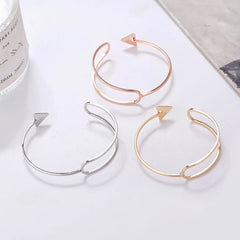 Geometric Arrow Open Cuff Bracelet for Women | Minimal Gold, Silver & Rose Gold Bangle