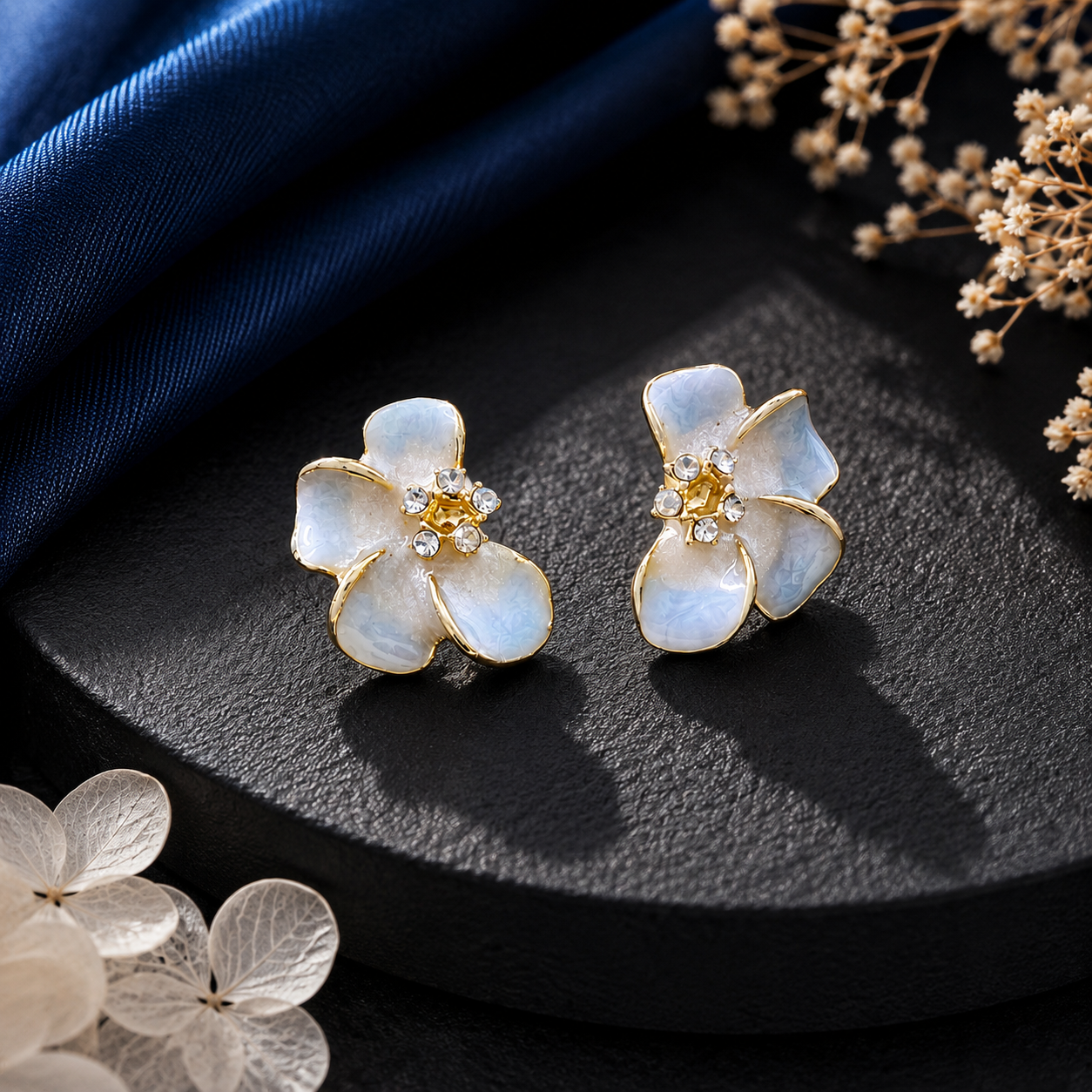 SkyBlue_Flower_Stud_Earrings