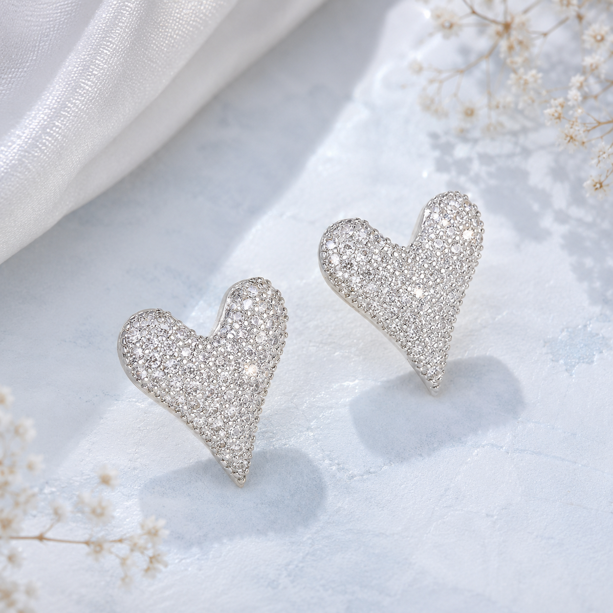 Sparkling Heart Earrings