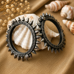 Spiked Oxidized Silver Kada Bangles for Women | The Mirage Fashion (Single Pic)