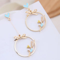 Gold Heart & Fairy Hoop Drop Earrings for Women | Elegant Statement Jewelry – The Mirage Fashion