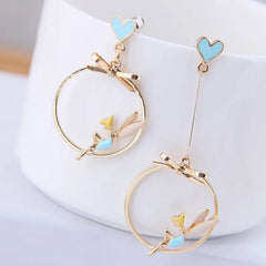 Gold Heart & Fairy Hoop Drop Earrings for Women | Elegant Statement Jewelry – The Mirage Fashion