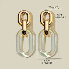 Iridescent Chain Link Drop Earrings with Gold Finish | Modern Statement Earrings for Women – The Mirage Fashion