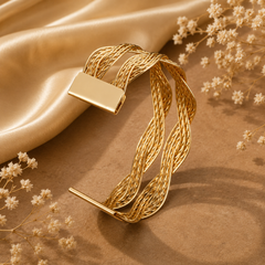 Twisted multi-strand gold  tone kada for women