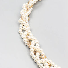 Women’s Beaded Chain Belt – Fashionable Gold Waist Chain with Faux Pearls