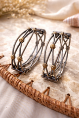 Vintage Dual-Tone Tribal Bangles 