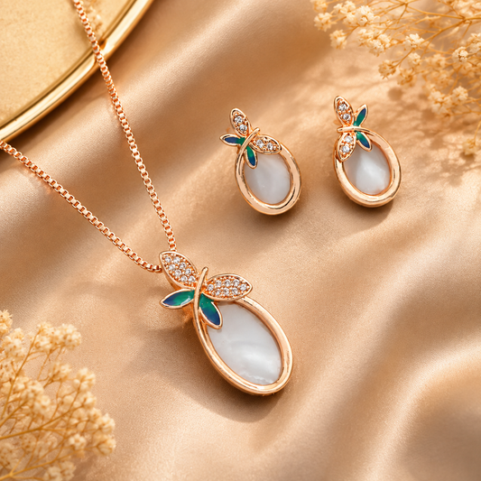 rose-gold-butterfly-pendant-set-earrings
