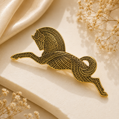 Vintage Horse Brooch with Intricate Pattern Detailing | The Mirage Fashion