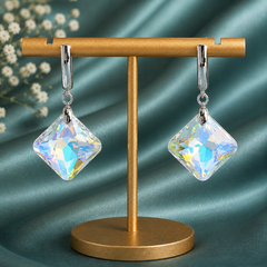 Multicolor Square Crystal Drop Earrings for Women | The Mirage Fashion