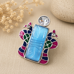 Multicolour Statement Ring with Rectangular Stone | The Mirage Fashion