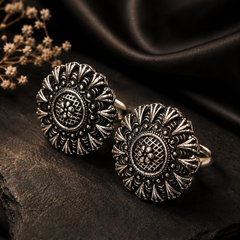Oxidized Silver Toe Rings for Women – Floral Statement Foot Rings