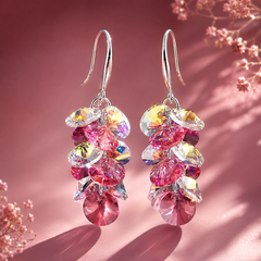 Multicolor Crystal Leaf Drop Earrings for Women | The Mirage Fashion
