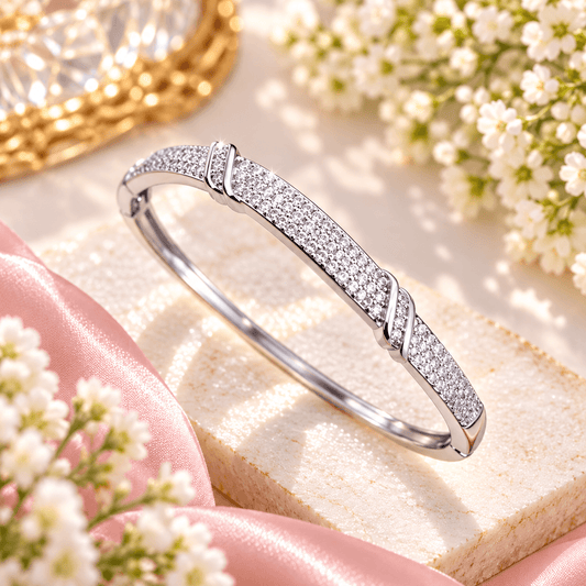 Silver Starlight kids bracelet with silver-tone finish and sparkling clear crystal-style stones